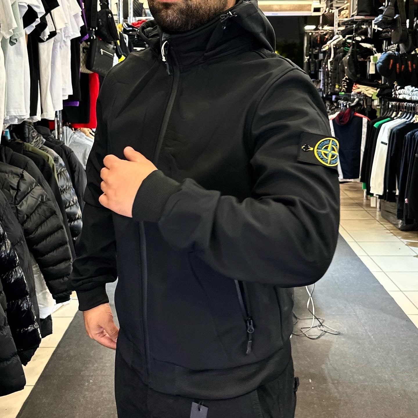 Stone Island Μπουφάν Shoft Shell Μαυρο