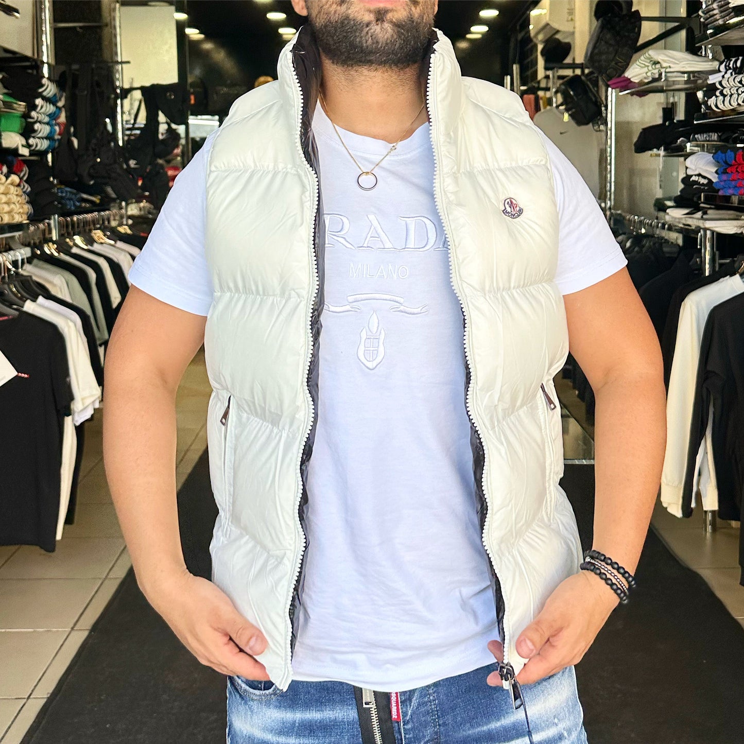 MONCLER - ΛΕΥΚΟ ΑΜΑΝΙΚΟ ΜΠΟΥΦΑΝ