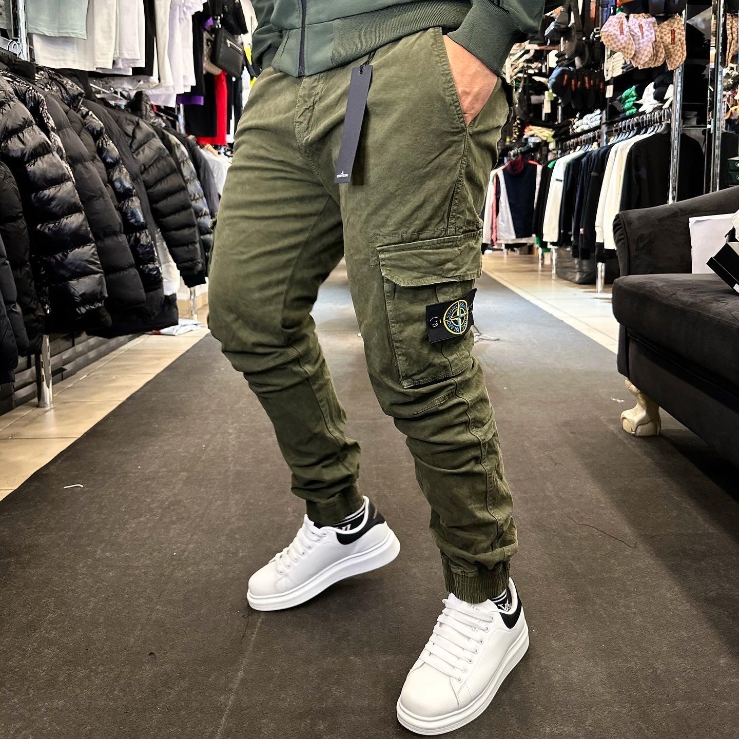 Stone Island Cargo Παντελόνι Χακί