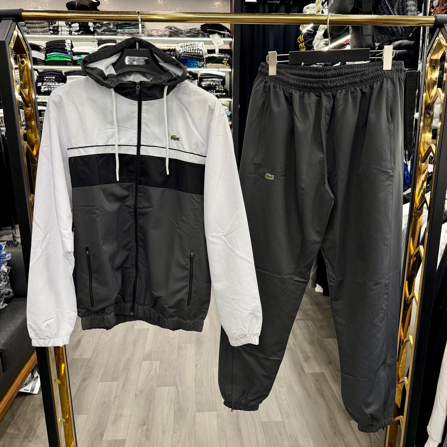 LACOSTE - ΓΚΡΙ ΜΑΥΡΟ ΣΕΤ ΦΟΡΜΕΣ