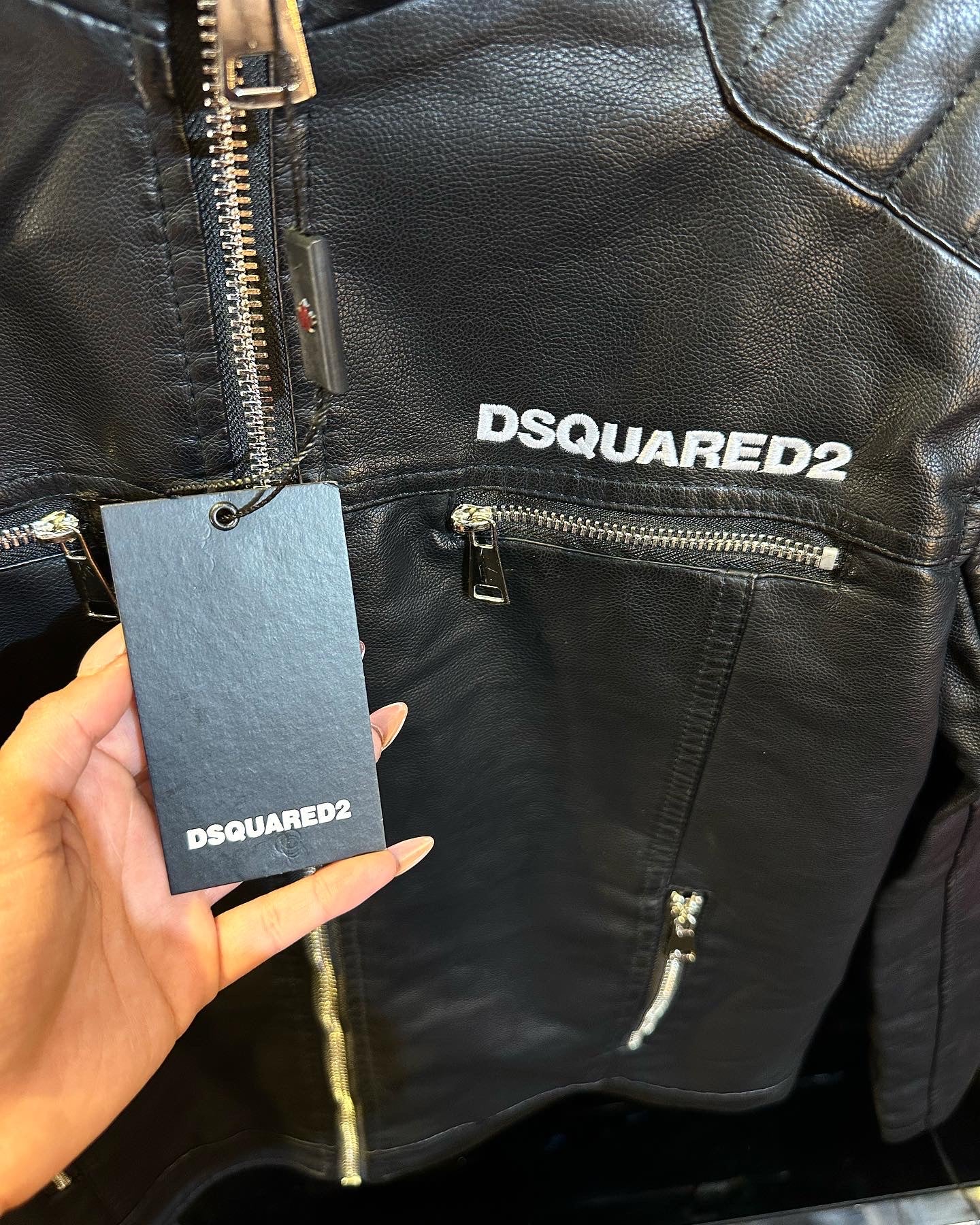 Dsquared2 Δερμάτινο Μπουφάν με επένδυση 2024