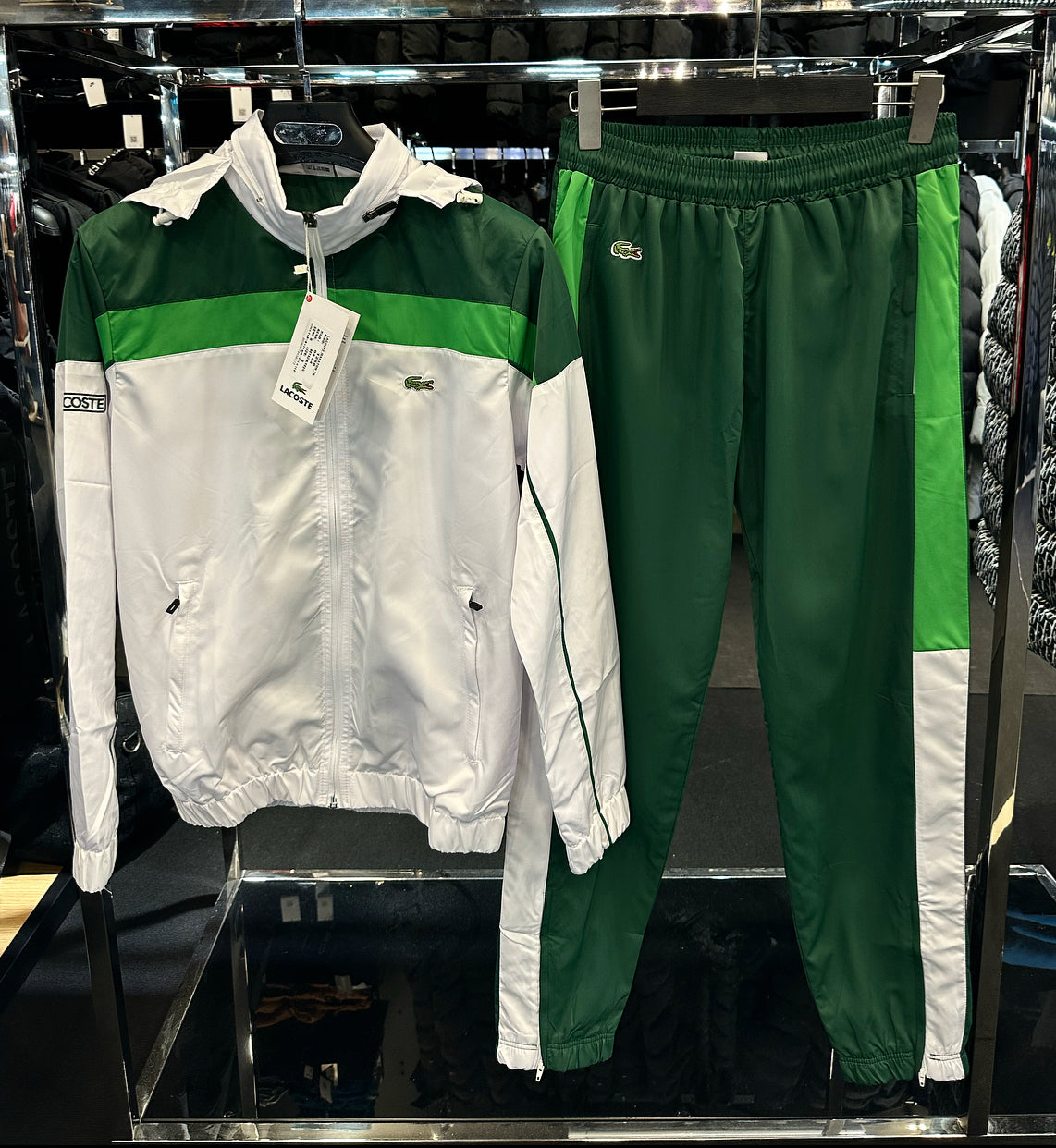 LACOSTE - ΛΕΥΚΟ ΠΡΑΣΙΝΟ ΣΕΤ ΦΟΡΜΕΣ